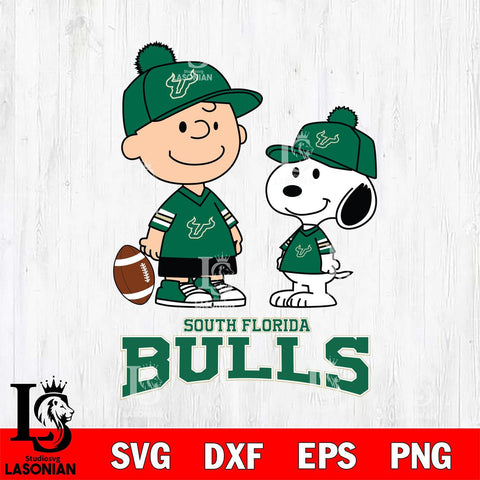 South Florida Bulls Peanuts Snoopy Friends Football SVG DXF EPS PNG FILE,Snoopy File Cut, NCAA Digital Download,Instant Download,Christmas Silhouette
