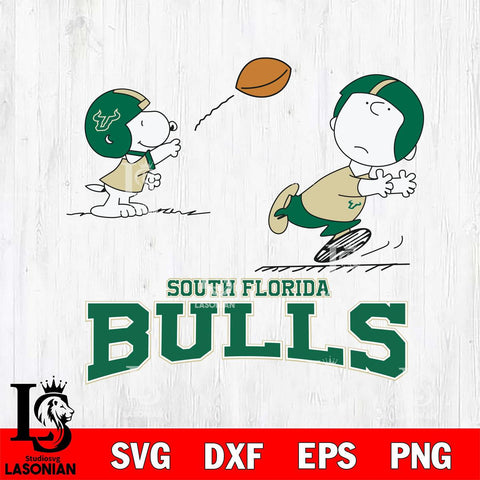 South Florida Bulls Peanuts play football SVG DXF EPS PNG FILE,Snoopy File Cut, NCAA Digital Download,Instant Download,Christmas Silhouette