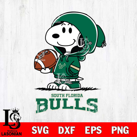 South Florida Bulls Snoopy Football Svg Eps Dxf Png File, NCAA svg , Digital Download , Instant Download, Cricut File