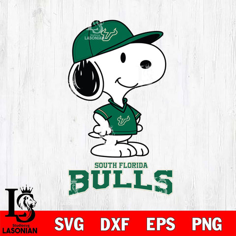 South Florida Bulls Snoopy Football sport SVG DXF EPS PNG FILE,Snoopy File Cut, NCAA Digital Download,Instant Download,Christmas Silhouette