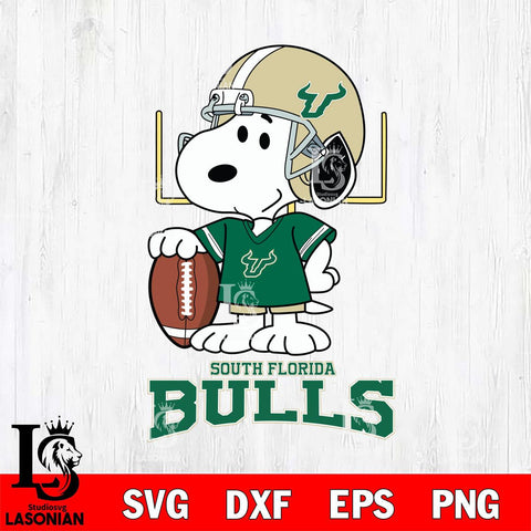 South Florida Bulls Snoopy Player Football SVG DXF EPS PNG FILE,Snoopy File Cut, NCAA Digital Download,Instant Download,Christmas Silhouette