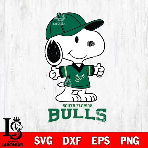 South Florida Bulls Snoopy football SVG DXF EPS PNG FILE,Snoopy File Cut, NCAA Digital Download,Instant Download,Christmas Silhouette