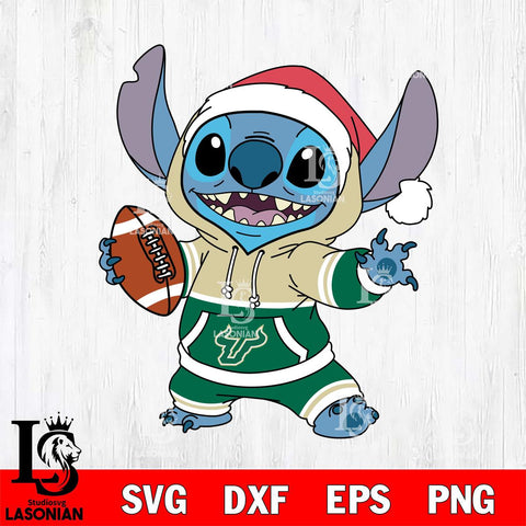 South Florida Bulls Stitch Football Christmas File Cut, NCAA SVG DXF EPS PNG FILE, Digital Download , Criucut , Silhouette
