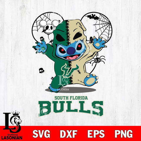 South Florida Bulls Stitch Horror Halloween 2 Svg Eps Dxf Png File, Digital Download, Instant Download