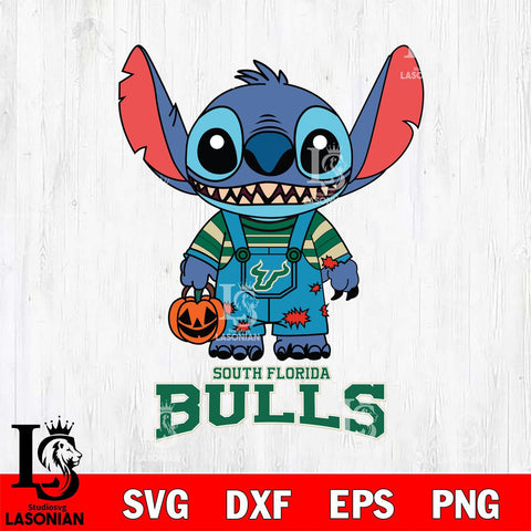 South Florida Bulls Stitch Horror Halloween Svg Eps Dxf Png File, NCAA svg, Digital Download, Instant Download