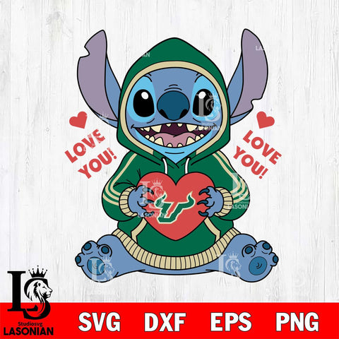 South Florida Bulls Stitch Love You File Cut, NCAA SVG DXF EPS PNG FILE, Digital Download , Criucut , Silhouette