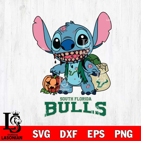 South Florida Bulls Stitch Zombie Svg Eps Dxf Png File, NCAA svg, Digital Download, Instant Download