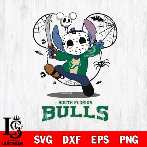 South Florida Bulls Stitch jason voorhees Halloween Svg Eps Dxf Png File, Digital Download, Instant Download