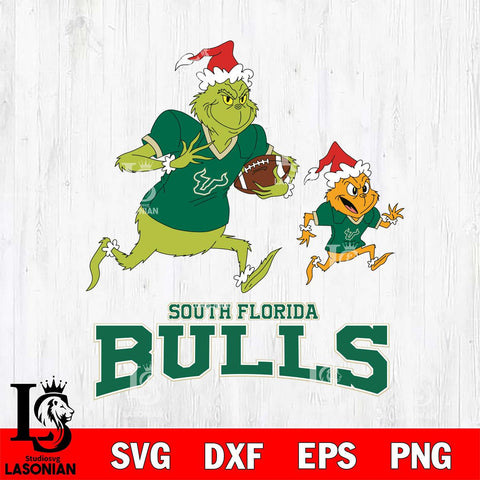 South Florida Bulls The Grinch & Max Football Cricut,Christmas SVG DXF EPS PNG FILE, NCAA Digital Download,Instant Download, Silhouette