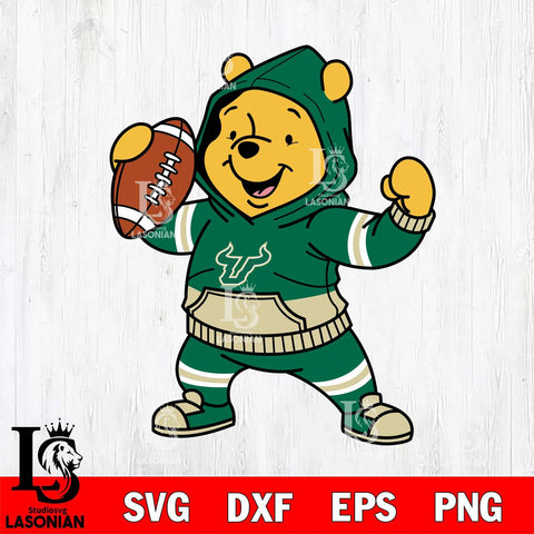 South Florida Bulls Winnie The Pooh Disney Football Christmas File Cut, NCAA SVG DXF EPS PNG FILE, Digital Download , Criucut , Silhouette