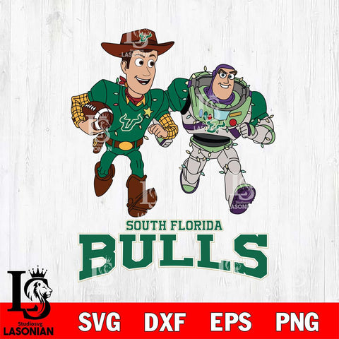 South Florida Bulls Woody & Buzz Lightyear Football Cricut,Christmas SVG DXF EPS PNG FILE, NCAA Digital Download,Instant Download, Silhouette