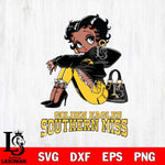 Southern Miss Golden Eagles Betty Boop Black Fan Girl Svg Eps Dxf Png File, Digital Download, Instant Download