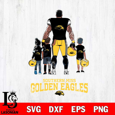 Southern Miss Golden Eagles 4 Father and son Rugby SVG DXF EPS PNG FILE,NCAA SVG, Father day Digital Download,Instant Download, Silhouette