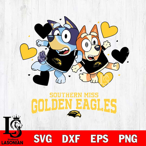 Southern Miss Golden Eagles Bluey & Bingo 10 Svg Eps Dxf Png File, NCAA svg, Digital Download, Instant Download