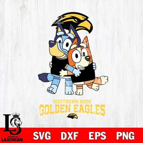 Southern Miss Golden Eagles Bluey & Bingo 3 Svg Eps Dxf Png File, NCAA svg, Digital Download, Instant Download