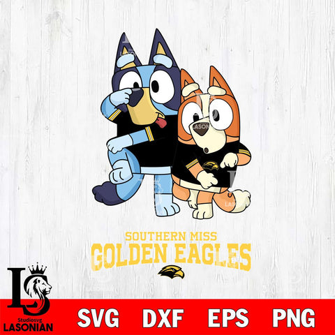 Southern Miss Golden Eagles Bluey & Bingo Svg Eps Dxf Png File, NCAA svg, Digital Download, Instant Download