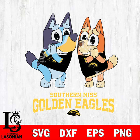 Southern Miss Golden Eagles Bluey & Bingo 5 Svg Eps Dxf Png File, NCAA svg, Digital Download, Instant Download