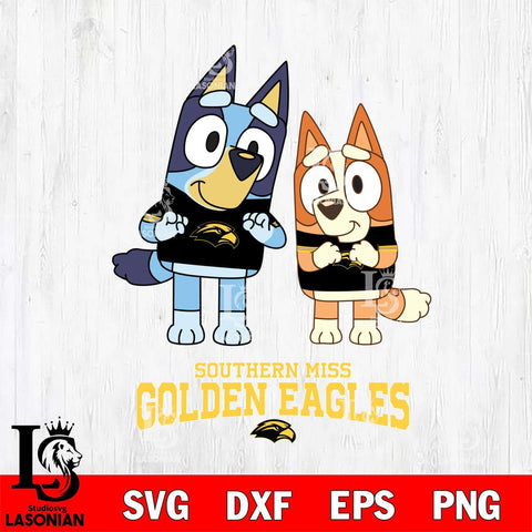 Southern Miss Golden Eagles Bluey & Bingo 6 Svg Eps Dxf Png File, NCAA svg, Digital Download, Instant Download