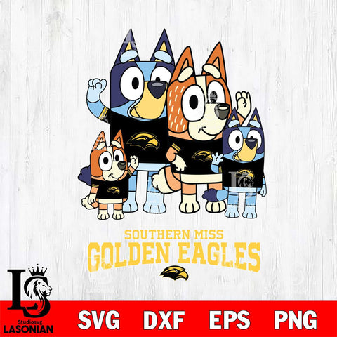 Southern Miss Golden Eagles Bluey & Bingo 7 Svg Eps Dxf Png File, NCAA svg, Digital Download, Instant Download