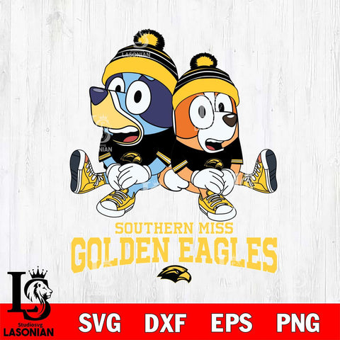 Southern Miss Golden Eagles Bluey & Bingo 8 Svg Eps Dxf Png File, NCAA svg, Digital Download, Instant Download