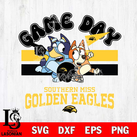 Southern Miss Golden Eagles Bluey & Bingo 9 Svg Eps Dxf Png File, NCAA svg, Digital Download, Instant Download