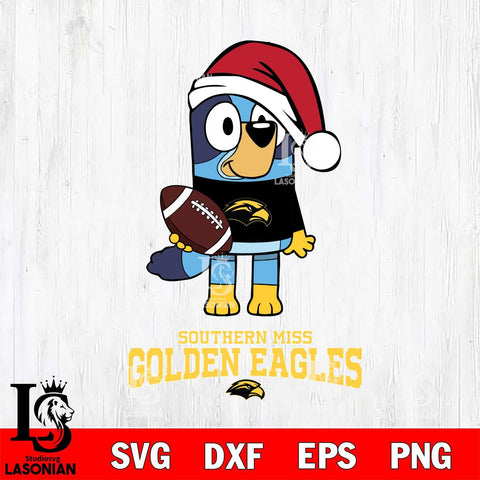 Southern Miss Golden Eagles Bluey Christmas Svg Eps Dxf Png File, Digital Download