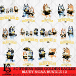 Southern Miss Golden Eagles Bluey Dace Mode NCAA Bundle 12 SVG Eps Dxf Png File, Digital Download, Instant Download