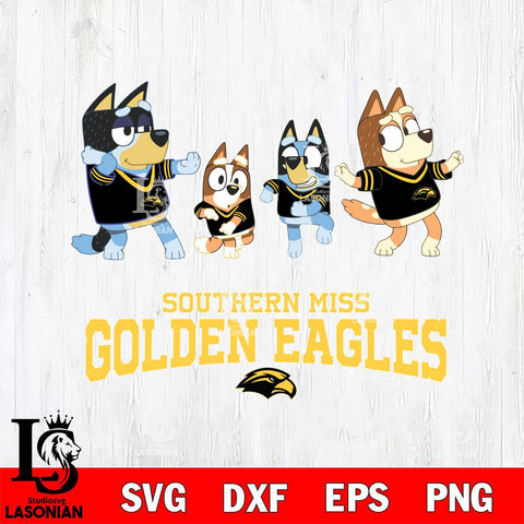 Southern Miss Golden Eagles Bluey Dance Mode Squats Svg Eps Dxf Png File, Digital Download, Instant Download