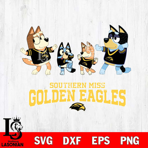 Southern Miss Golden Eagles Bluey Dance Squats Svg Eps Dxf Png File, Digital Download, Instant Download
