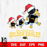 Southern Miss Golden Eagles Bluey Family Christmas Svg Eps Dxf Png File, Digital Download