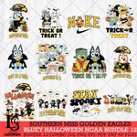 Southern Miss Golden Eagles Bluey Halloween NCAA 12 SVG Eps Dxf Png File, Bundle NCAA svg, Digital Download, Instant Download