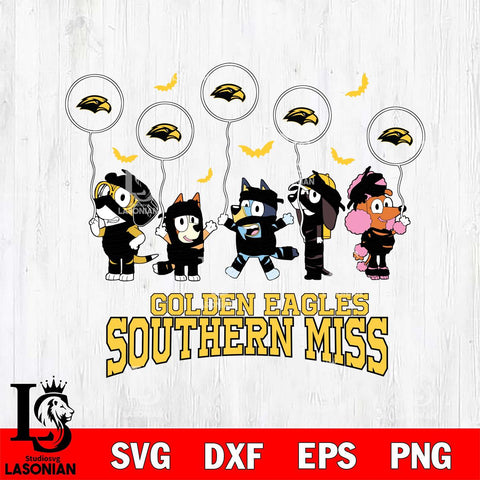 Southern Miss Golden Eagles Bluey Halloween Spooky Svg Eps Dxf Png File, Digital Download, Instant Download