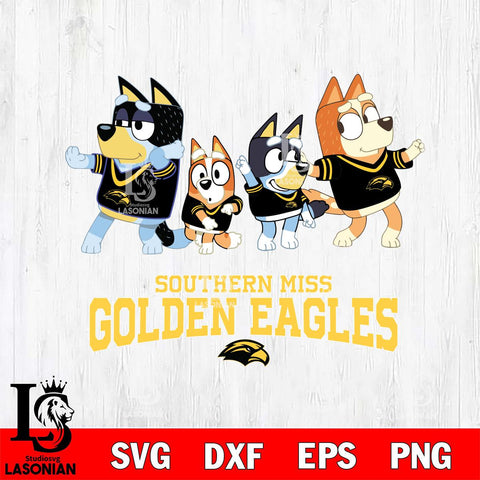 Southern Miss Golden Eagles Bluey Mode Dance Squats Svg Eps Dxf Png File, Digital Download, Instant Download