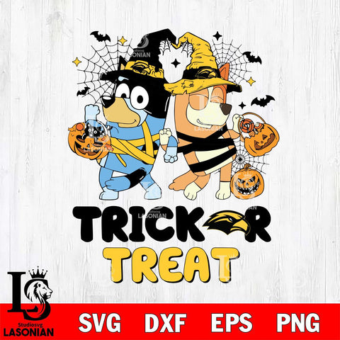 Southern Miss Golden Eagles Bluey Trick or Treat Halloween 2 Svg Eps Dxf Png File, Digital Download, Instant Download