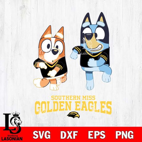 Southern Miss Golden Eagles Bluey with Chilli Dance Svg Eps Dxf Png File, Digital Download, Instant Download