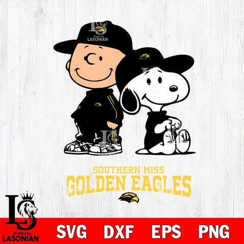 Southern Miss Golden Eagles Charlie Brown Snoopy Champions Svg Eps Dxf Png File, NCAA svg , Digital Download , Instant Download, Cricut File