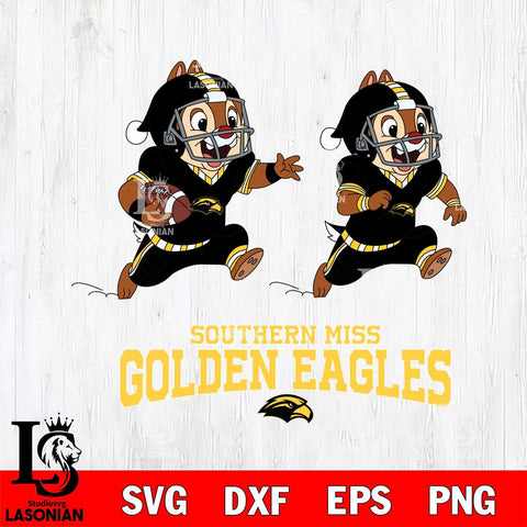 Southern Miss Golden Eagles Chip & Dale Football Cricut,Christmas SVG DXF EPS PNG FILE, NCAA Digital Download,Instant Download, Silhouette