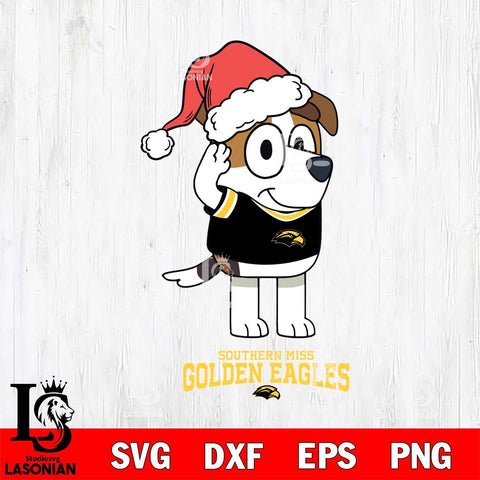 Southern Miss Golden Eagles Christmas Bluey Jack Sport Cut Files,Bluey Cricut,Christmas Svg , Bluey svg , Digital Download, dxf eps png pdf file