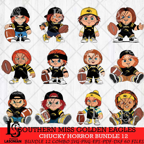 Southern Miss Golden Eagles Chucky Horror Bundle 12 SVG Eps Dxf Png File, Bundle NCAA svg, Digital Download, Instant Download
