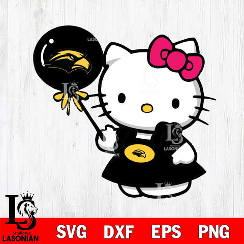Southern Miss Golden Eagles Cute Hello Kitty 2 Svg Eps Dxf Png File, Digital Download, Instant Download