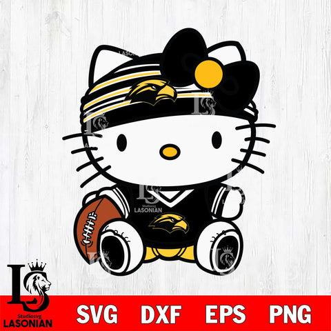 Southern Miss Golden Eagles Cute Hello Kitty Football 12 Svg Eps Dxf Png File, NCAA svg, Digital Download, Instant Download