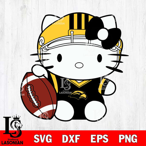 Southern Miss Golden Eagles Cute Hello Kitty Football 5 Svg Eps Dxf Png File, NCAA svg, Digital Download, Instant Download
