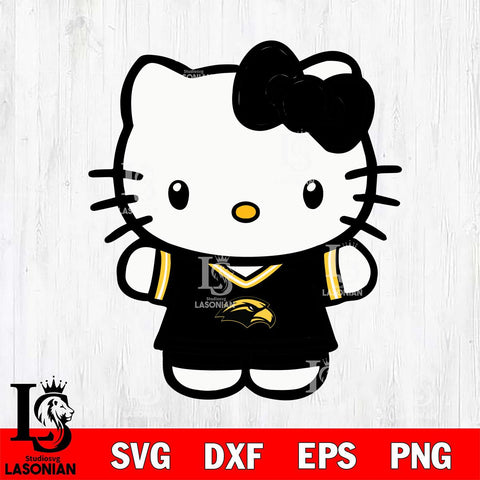 Southern Miss Golden Eagles Cute Hello Kitty Football 6 Svg Eps Dxf Png File, NCAA svg, Digital Download, Instant Download