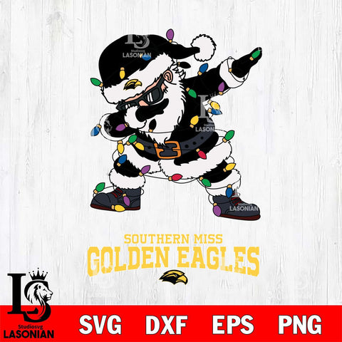 Southern Miss Golden Eagles Dabbing Santa Claus Ugly Christmas Svg dxf eps png pdf file,NCAA svg,Digital Download,Cricut file