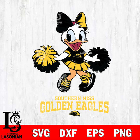 Southern Miss Golden Eagles Daisy Duck Cheerleader Disney, Svg Eps Dxf Png File, Digital Download