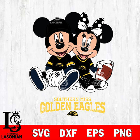Southern Miss Golden Eagles Disney Mickey And Minnie Football Svg Eps Dxf Png File, NCAA svg , Digital Download , Instant Download, Cricut File
