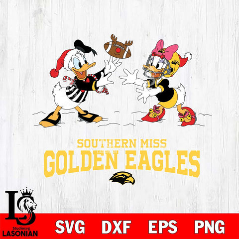 Southern Miss Golden Eagles Donald Duck & Daisy Duck Football Cricut,Christmas SVG DXF EPS PNG FILE, NCAA Digital Download,Instant Download, Silhouette