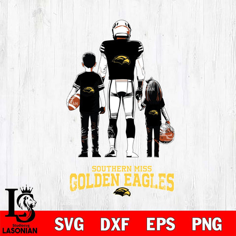 Southern Miss Golden Eagles Father And Child Football SVG DXF EPS PNG FILE,NCAA SVG, Father day Digital Download,Instant Download, Silhouette