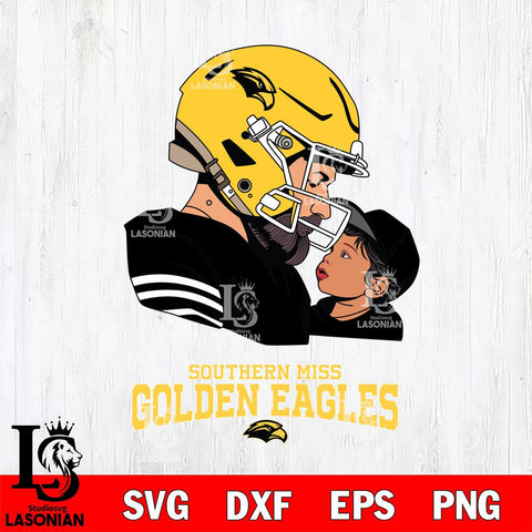 Southern Miss Golden Eagles Father And Child Rugby SVG DXF EPS PNG FILE,NCAA SVG, Father day Digital Download,Instant Download, Silhouette