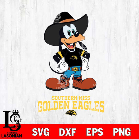 Southern Miss Golden Eagles Goofy Cowboy Sport SVG DXF EPS PNG FILE,NCAA svg ,Football Digital Download,Instant Download, Silhouette